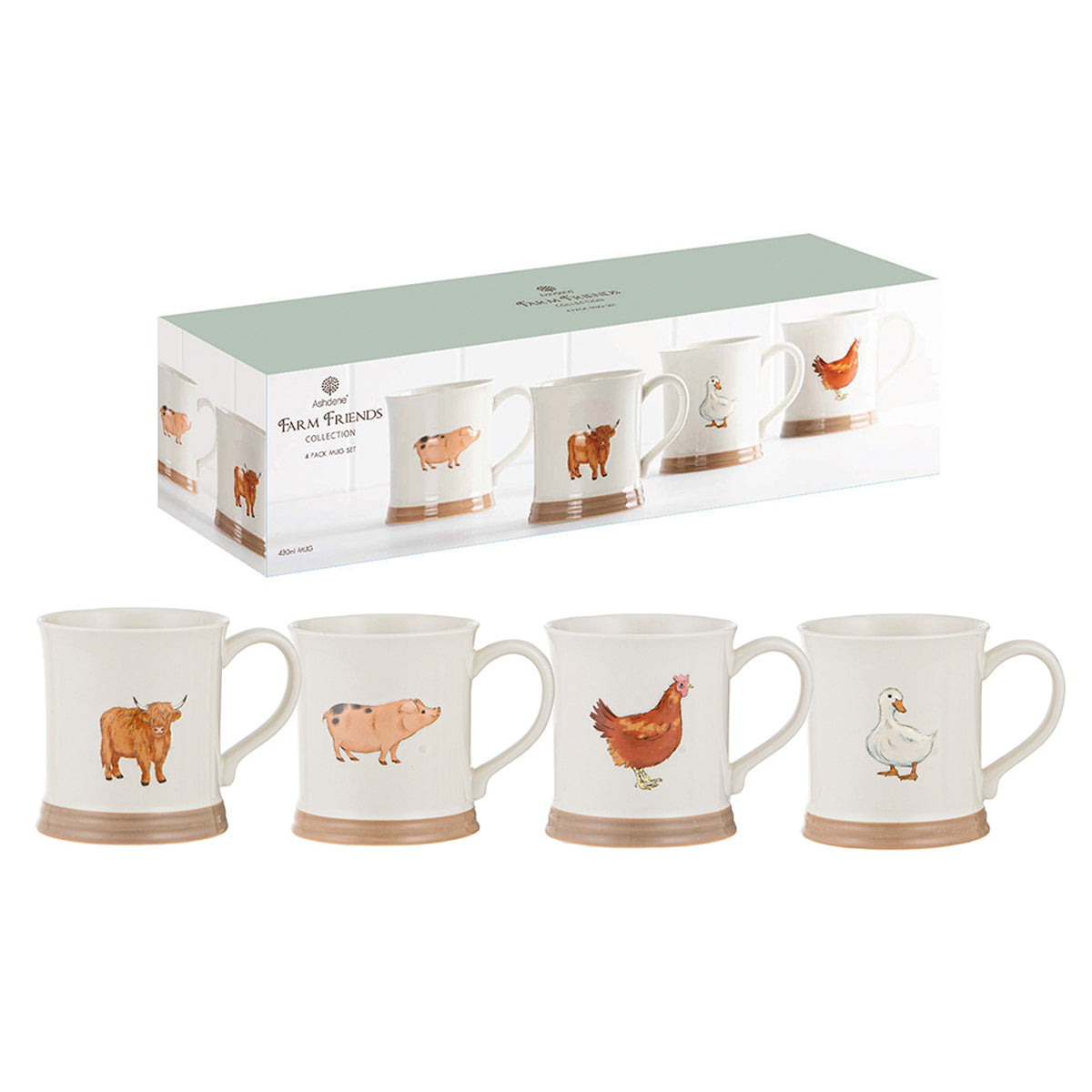 Ashdene - Farm Friends Mug - 4pk Assorted Mug