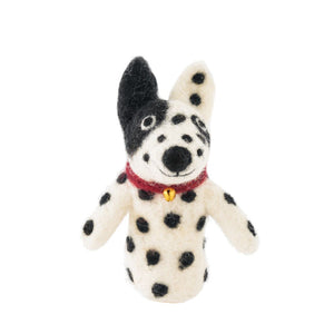 Felted Finger Puppet - Spotted Dog