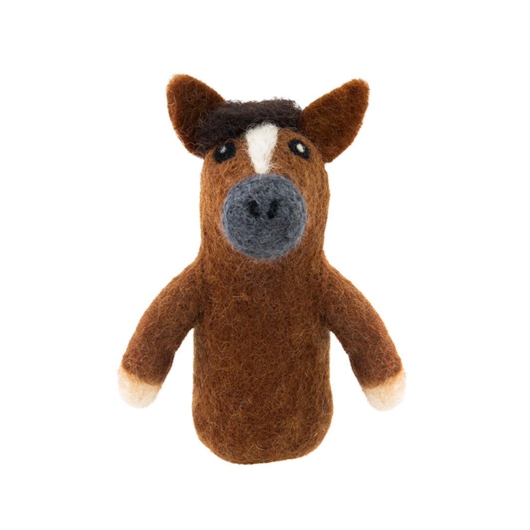 Felted Finger Puppet - Dark Brown Horse