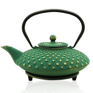 Cast Iron Teapot - 800ml Fuyu Emerald Green & Gold