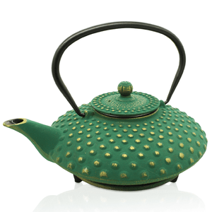 Cast Iron Teapot - 800ml Fuyu Emerald Green & Gold