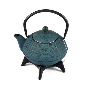 Cast Iron Teapot - Blue With Trivet Stand - 500ml