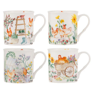 Ashdene - Garden Hens - 4pk Mug Set