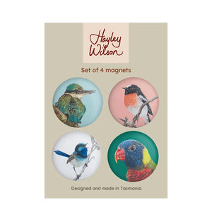 Hayley Wilson - Set of 4 Magnets - Birdlife