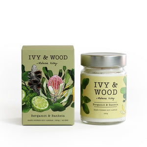 Ivy & Wood - Soy Candle - Bergamot & Banksia