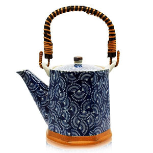 Japanese Teapot - Blue Fan 500ml