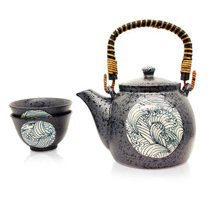 Japanese - Wave Blue Tea Set 600ml
