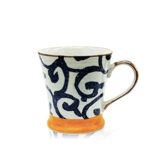 Japanese Short Tea Mug - Indigo Swirl