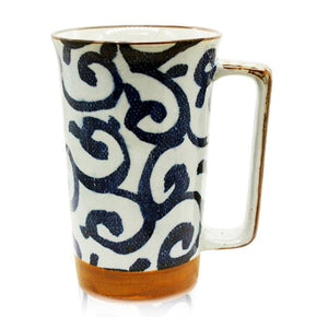 Japanese Tall Mug - Indigo Swirl