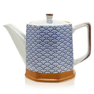 Japanese Teapot - Seigaiha Blue