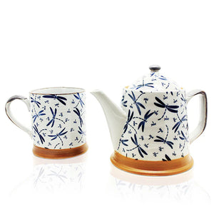 Japanese Teapot & Mug Set - Doki Dragonfly 400ml