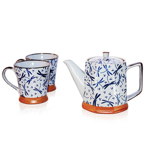Japanese Teapot & 2 Mug Set - Dragonfly 500ml