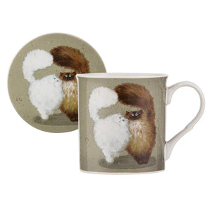 Ashdene - Kim's Cats Double Puff Mug & Coaster Set