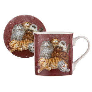 Ashdene - Kim's Cats Friends Family Mug & Coaster Set