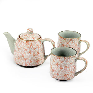 Japanese Tea Set For Two - Kusa Red 450ml