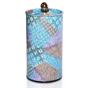 Tea Canister - Knob Lid - Kyo Shibori Blue