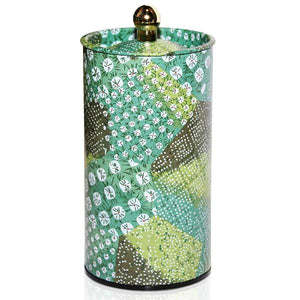 Tea Canister - Knob Lid - Kyo Shibori Green