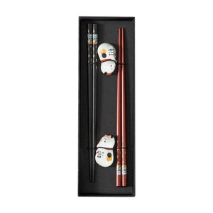Omotenashi - LUCKY CAT Chopsticks & Rests Set