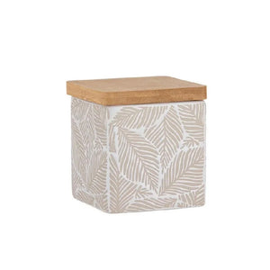 Ladelle - Orion White Canister - Leaves