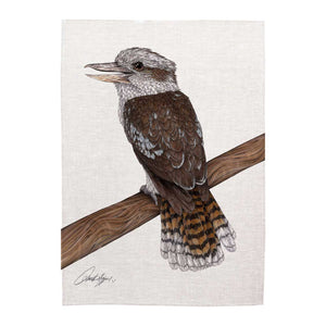 Linen Tea Towel - Australia - Kookaburra