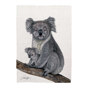 Linen Tea Towel - Australia - Koala & Joey