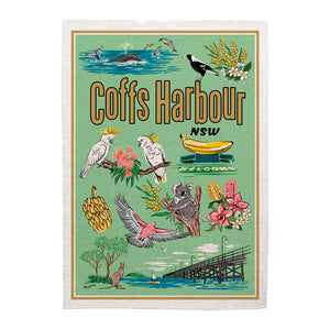 Linen Tea Towel - Coffs Harbour