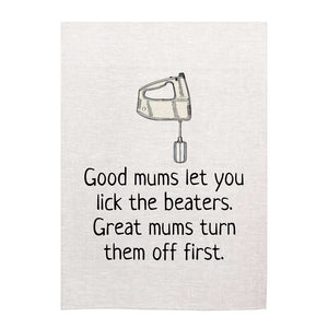 Linen Tea Towel - Mum - Lick the Beaters