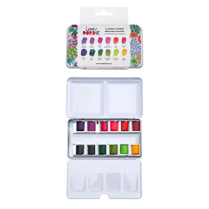 Lordy Dordie - Flower Power - Watercolour Travel Paint Set