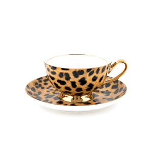 Leopard Print Teacup & Saucer - 250ml