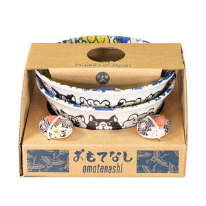 Omotenashi - Puppy Party Gift Set - 2 Bowls & 2 Chopstick Rests