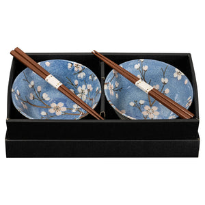 Omotenashi - Fuji Sakura Gift Set for Two - 2 Bowls & 2 Chopsticks