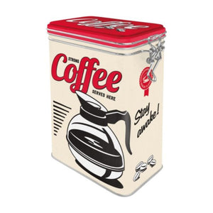 Nostalgic Art - Clip Top Storage Tin - Strong Coffee Served Here