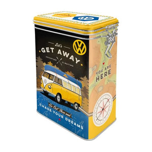 Nostalgic Art - Clip Top Storage Tin - VW Let's get Away!