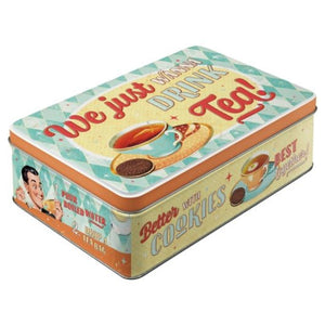 Nostalgic Art - Flat Storage Tin - Tea & Cookies Together