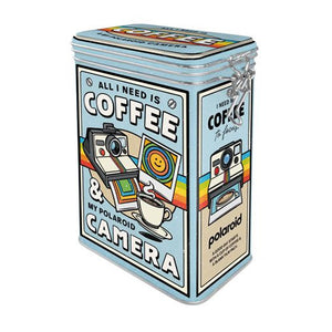 Nostalgic Art - Clip Top Storage Tin - Polaroid Coffee & Camera