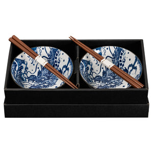 Omotenashi - Dragon Gift Set for Two - 2 Bowls & 2 Chopsticks