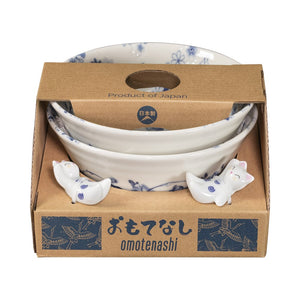 Omotenashi - HANA TSUDOI Gift Set - 2 Bowls & 2 Chopstick Rests