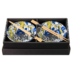 Omotenashi - Puppy Party Gift Set for Two - 2 Bowls & 2 Chopsticks