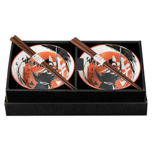 Omotenashi - Samurai Gift Set for Two - 2 Bowls & 2 Chopsticks