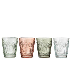 Panama Palm Glass Tumbler Set - 4pk