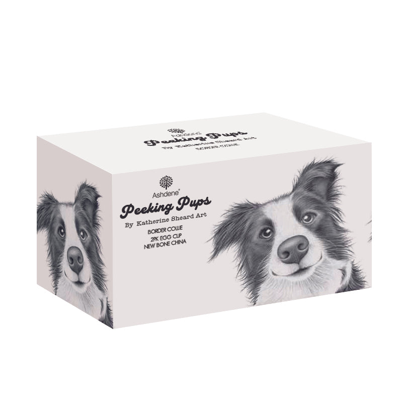 Ashdene - Peeking Pups Border Collie 2pk Egg Cup