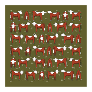 Red Tractor Designs - Cotton Hanky - Herefords