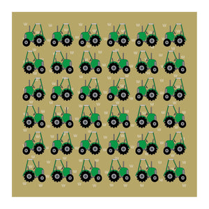 Red Tractor Designs - Cotton Hanky - Green Tractors