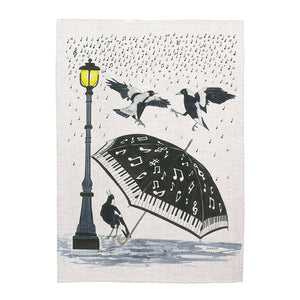 Tea Towel - Magpie - Singing in Tthe Rain