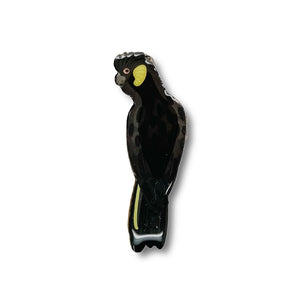 Selatan Brooch - Australian Yellow-Tailed Black Cockatoo