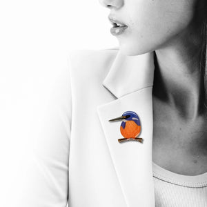 Selatan Brooch - Azure Kingfisher