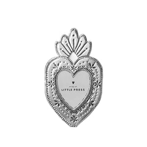 Mini Mini Heart - Faux Tin - Silver