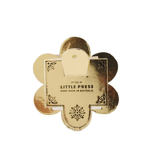 Flower Round Frame - Faux Tin - Gold