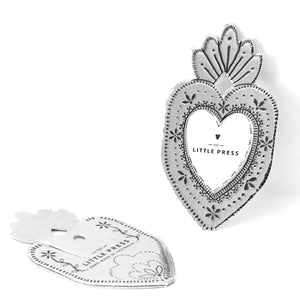 Mini Mini Heart - Faux Tin - Silver
