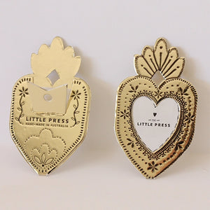 Mini Mini Heart - Faux Tin - Gold